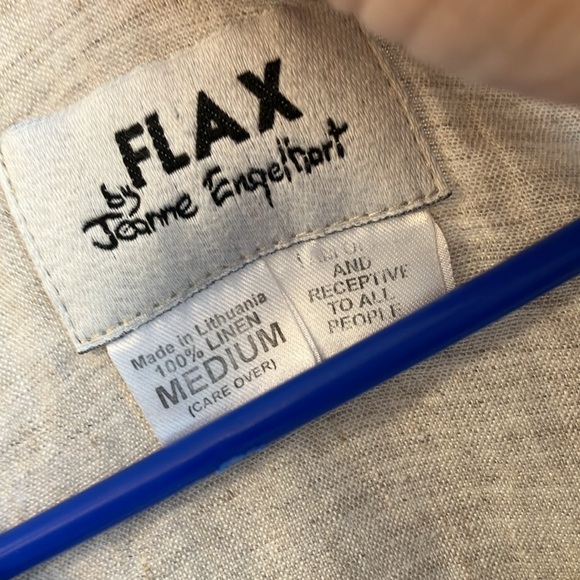 Flax by Jeanne Engelhart, women’s, soft linen, light beige blouse. Size M. - Picture 2 of 6
